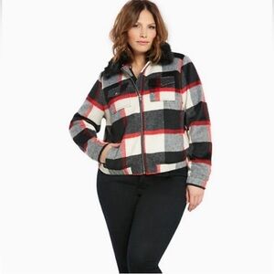 NWOT Torrid Plaid Fur Jacket